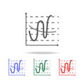 line graph type chart icon. Elements of chart and trend diagram multi colored icons. Premium quality graphic design icon. Simple i Royalty Free Stock Photo