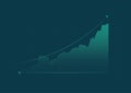 Line graph with uptrend arrow shows business growth profit