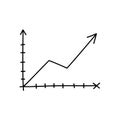 Line graph with upward trend and transparent background for data visualization Royalty Free Stock Photo