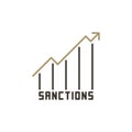 Line Graph vector Sanctions and Financial Crisis concept colored icon Royalty Free Stock Photo