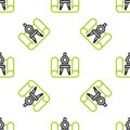 Line Graphing paper for engineering and drawing compass icon isolated seamless pattern on white background. Vector