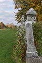 1800`s line of gravestones in a country graveyard