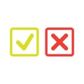 Line green check mark or check box icons set Royalty Free Stock Photo