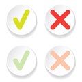 Line green check mark or check box icons set Royalty Free Stock Photo