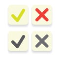 Line green check mark or check box icons set Royalty Free Stock Photo