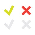 Line green check mark or check box icons set Royalty Free Stock Photo