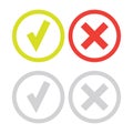 Line green check mark or check box icons set Royalty Free Stock Photo