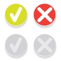 Line green check mark or check box icons set Royalty Free Stock Photo