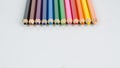 Line of group colored pencil
