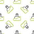 Line Growth of homeless icon isolated seamless pattern on white background. Homelessness problem. Vector