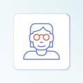 Line Hacker or coder icon isolated on white background. Programmer developer working on code, coding, testing, debugging Royalty Free Stock Photo