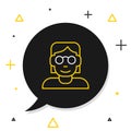 Line Hacker or coder icon isolated on white background. Programmer developer working on code, coding, testing, debugging Royalty Free Stock Photo