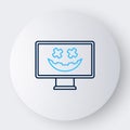 Line Happy Halloween holiday icon isolated on white background. Colorful outline concept. Vector Royalty Free Stock Photo