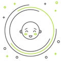 Line Happy little boy head icon isolated on white background. Face of baby boy. Colorful outline concept. Vector Royalty Free Stock Photo