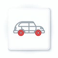 Line Hatchback car icon isolated on white background. Colorful outline concept. Vector