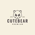 Line head bear or panda minimal hipster logo design vector graphic symbol icon illustration creative idea