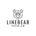 Line head bear polygonal logo design, vector graphic symbol icon illustration creative idea Royalty Free Stock Photo