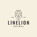 Line head lion polygon hipster logo design vector graphic symbol icon illustration creative idea Royalty Free Stock Photo