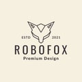 Line head robot fox logo design vector graphic symbol icon illustration creative idea