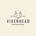 Line head vixen hipster logo design vector graphic symbol icon sign illustration creative idea