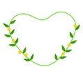 line heart flower vines in vector illustration