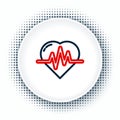 Line Heart rate icon isolated on white background. Heartbeat sign. Heart pulse icon. Cardiogram icon. Colorful outline Royalty Free Stock Photo