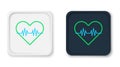 Line Heart rate icon isolated on white background. Heartbeat sign. Heart pulse icon. Cardiogram icon. Colorful outline Royalty Free Stock Photo