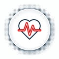 Line Heart rate icon isolated on white background. Heartbeat sign. Heart pulse icon. Cardiogram icon. Colorful outline Royalty Free Stock Photo