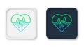 Line Heart rate icon isolated on white background. Heartbeat sign. Heart pulse icon. Cardiogram icon. Colorful outline Royalty Free Stock Photo