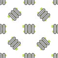 Line Heating radiator icon isolated seamless pattern on white background. Vector