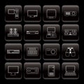 Line Hi-tech equipment icons Royalty Free Stock Photo