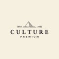 Line hipster culture egypt pyramid logo design vector graphic symbol icon illustration creative idea