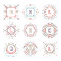Line hipster monograms