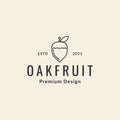 Line hipster oaks fruit logo symbol icon vector graphic design illustration idea creative Royalty Free Stock Photo