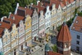 A line of historic houses in the old town of Gdansk, Poland Royalty Free Stock Photo