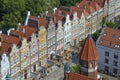 A line of historic houses in the old town of Gdansk, Poland Royalty Free Stock Photo