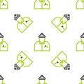 Line Hockey coach icon isolated seamless pattern on white background. Vector Illustration