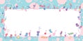 Line hole bird love music note banner