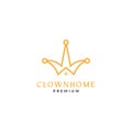 Line home with clown comedy logo symbol icon vector graphic design illustration idea creative