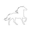 Line Horse silhouette - Vector - Illustration Royalty Free Stock Photo