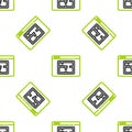 Line House plan icon isolated seamless pattern on white background. Vector Illustration. Royalty Free Stock Photo