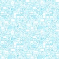 Line Household White Seamless Pattern