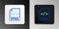 Line HTML file document. Download html button icon isolated on grey background. HTML file symbol. Markup language symbol