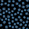 Line HTML file document. Download html button icon isolated seamless pattern on black background. HTML file symbol
