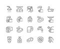 Line Hygiene Icons Royalty Free Stock Photo
