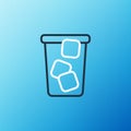 Line Ice tea icon isolated on blue background. Iced tea. Colorful outline concept. Vector Royalty Free Stock Photo