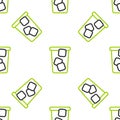 Line Ice tea icon isolated seamless pattern on white background. Iced tea. Vector