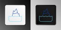 Line Iceberg icon isolated on grey background. Colorful outline concept. Vector