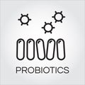 Line icon of abstract probiotics symbol drawn in outline style