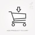 Line icon add product to cart